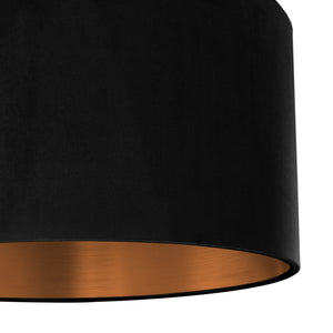 Jet black velvet with brushed copper liner