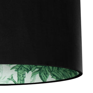 Palm leaf with jet black velvet lampshade