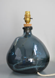 Recycled blue glass table lamp base