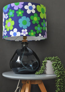 Recycled blue glass table lamp base