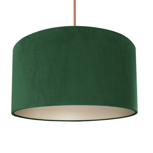 Forest green velvet with champagne liner lampshade