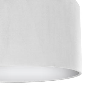 Ivory velvet with opaque white liner lampshade