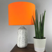 Load image into Gallery viewer, Orange cotton with monochrome dot lampshade
