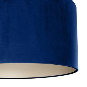 Royal blue velvet with champagne liner lampshade