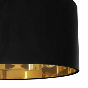 Jet black velvet with mirror gold liner
