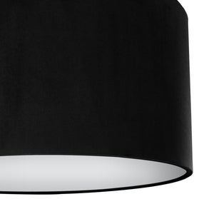 Jet black velvet with opaque white liner lampshade