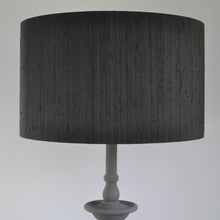 Load image into Gallery viewer, Jet black silk with mirror gold liner lampshade
