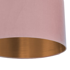 Blush pink velvet with brushed copper liner
