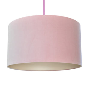 Blush pink velvet with champagne liner lampshade