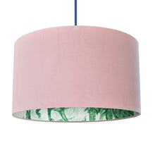 Load image into Gallery viewer, Palm leaf with blush velvet lampshade