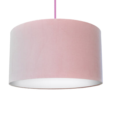 Blush pink velvet with opaque white liner lampshade
