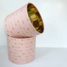 Load image into Gallery viewer, Blush arrow with mirror gold liner lampshade