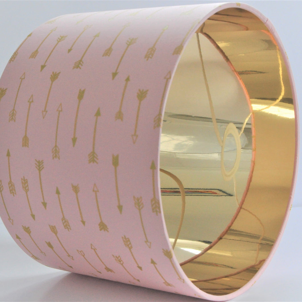 Blush arrow with mirror gold liner lampshade