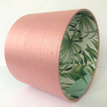 Load image into Gallery viewer, BEST SELLING: Blush silk with green leaf lampshade