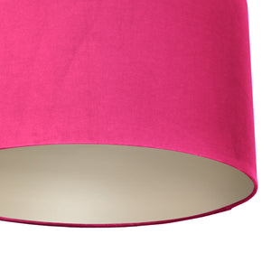 Hot pink velvet with champagne liner lampshade