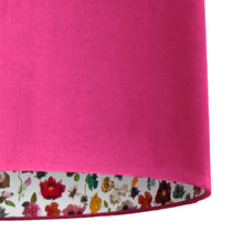 Load image into Gallery viewer, Liberty of London Floral Edit with hot pink velvet lampshade