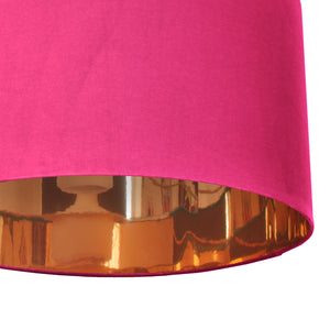 Hot pink velvet with mirror copper liner