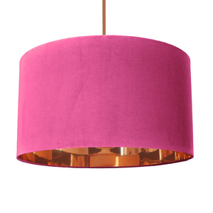 Hot pink velvet with mirror copper liner