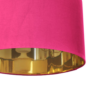 Hot pink velvet with mirror gold liner