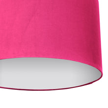 Load image into Gallery viewer, Hot pink velvet with opaque white liner lampshade