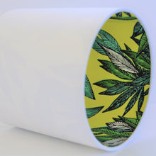 Load image into Gallery viewer, Crisp white cotton with citrus leaf lampshade