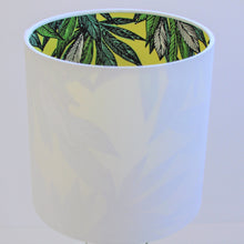Load image into Gallery viewer, Crisp white cotton with citrus leaf lampshade