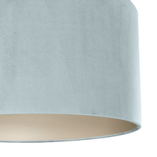 Load image into Gallery viewer, Duck egg blue velvet with champagne liner lampshade