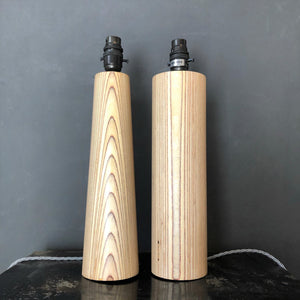 Birch wooden table lamp base