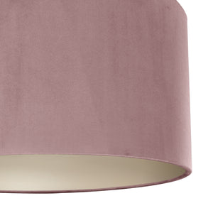 Dusty pink velvet with champagne liner lampshade