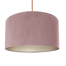 Load image into Gallery viewer, Dusty pink velvet with champagne liner lampshade