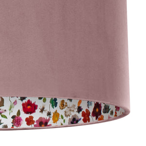 Liberty of London Floral Edit with dusty pink velvet lampshade