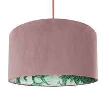 Load image into Gallery viewer, Palm leaf with dusty pink velvet lampshade