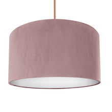 Load image into Gallery viewer, Dusty pink velvet with opaque white liner lampshade