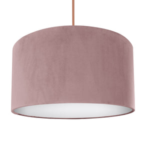 Dusty pink velvet with opaque white liner lampshade
