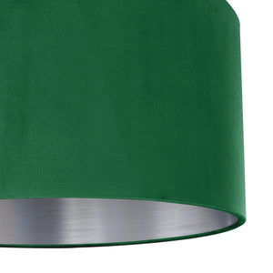 Emerald green velvet with brushed silver liner