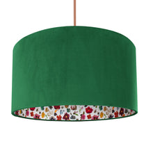 Load image into Gallery viewer, Liberty of London Floral Edit with emerald green velvet lampshade