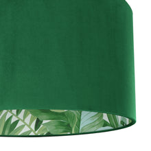Load image into Gallery viewer, Emerald green velvet with green leaf lampshade