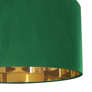 Emerald green velvet with mirror gold liner