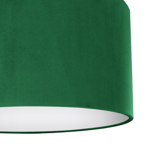 Emerald green velvet with opaque white liner lampshade