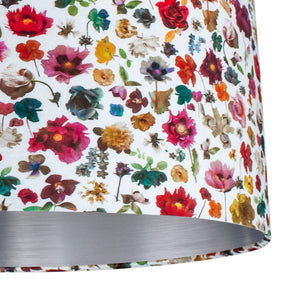 Liberty of London Floral Edit with brushed silver lampshade