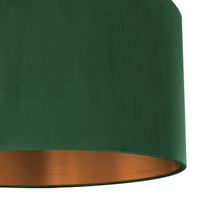 Forest green velvet with brushed copper liner