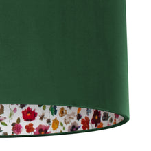 Load image into Gallery viewer, Liberty of London Floral Edit with forest green velvet lampshade