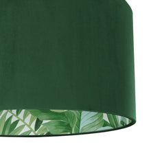 Load image into Gallery viewer, Forest Green velvet with green leaf lampshade