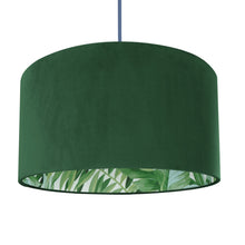 Load image into Gallery viewer, Forest Green velvet with green leaf lampshade