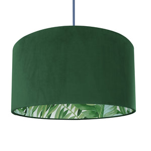 Forest Green velvet with green leaf lampshade