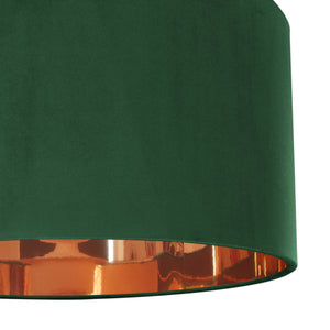 Forest green velvet with mirror copper liner