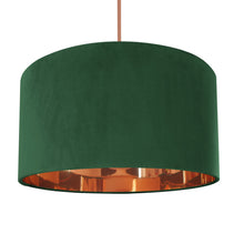 Load image into Gallery viewer, Forest green velvet with mirror copper liner