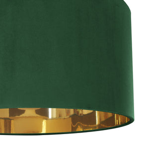 Forest green velvet with mirror gold liner