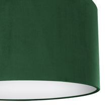 Load image into Gallery viewer, Forest green velvet with opaque white liner lampshade