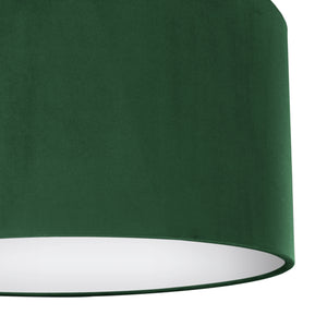 Forest green velvet with opaque white liner lampshade